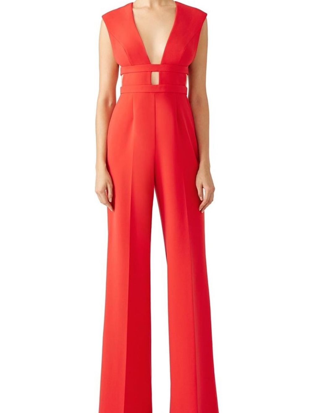JAYGODFREY Bond Red Wide-Leg Jumpsuit